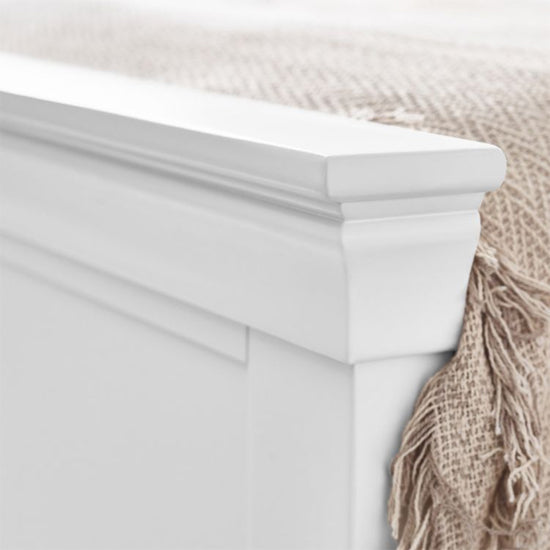 Clermont Wooden King Size Bed In Surf White