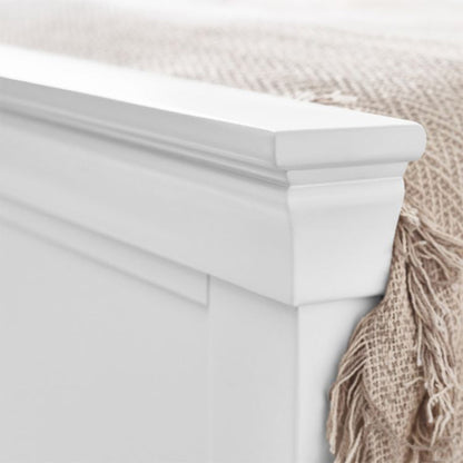 Clermont Wooden King Size Bed In Surf White