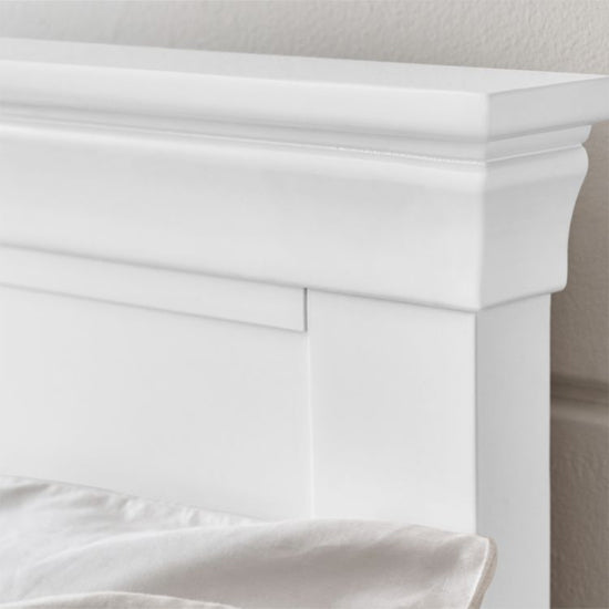 Clermont Wooden King Size Bed In Surf White