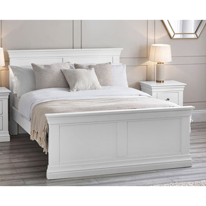 Clermont Wooden King Size Bed In Surf White