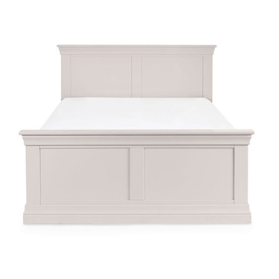 Clermont Wooden King Size Bed In Light Grey