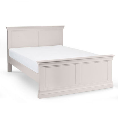 Clermont Wooden King Size Bed In Light Grey