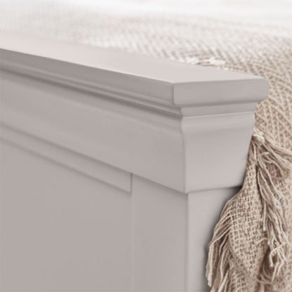 Clermont Wooden King Size Bed In Light Grey