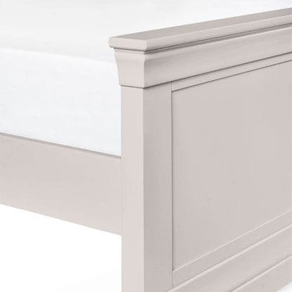 Clermont Wooden King Size Bed In Light Grey