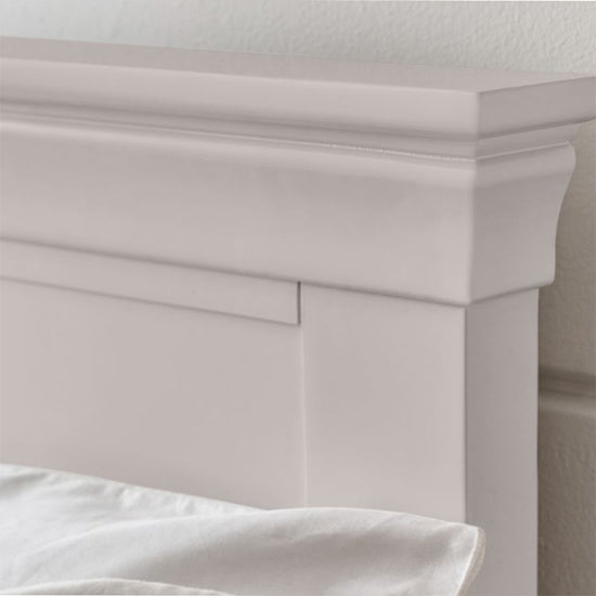 Clermont Wooden King Size Bed In Light Grey