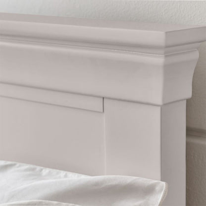 Clermont Wooden King Size Bed In Light Grey