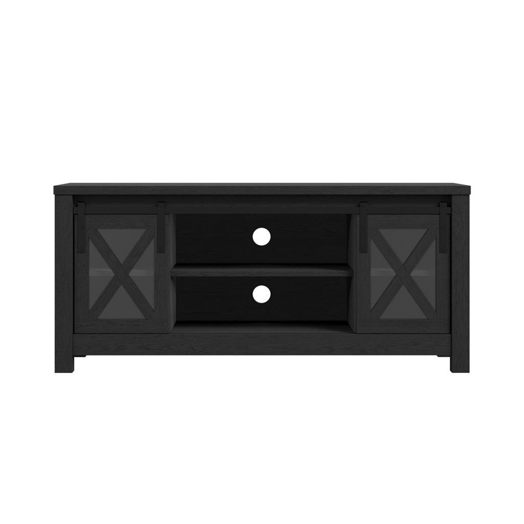 Clover Wooden TV Stand With 2 Doors In Black