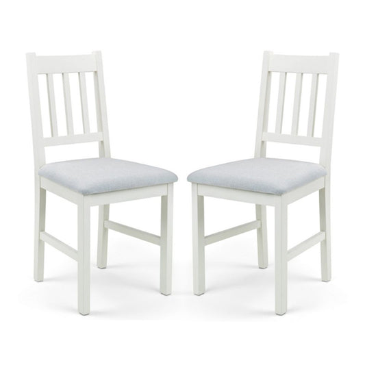 Coxmoor Ivory Wooden Dining Chairs In Pair