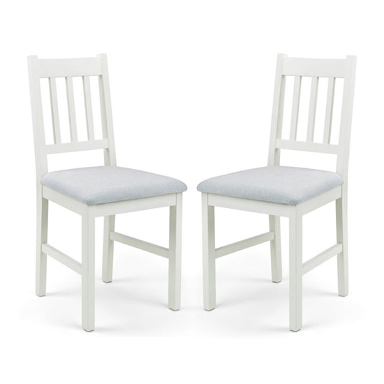 Coxmoor Ivory Wooden Dining Chairs In Pair