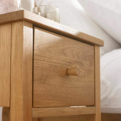 Coxmoor Wooden Bedside Cabinet With 1 Drawer In Oak