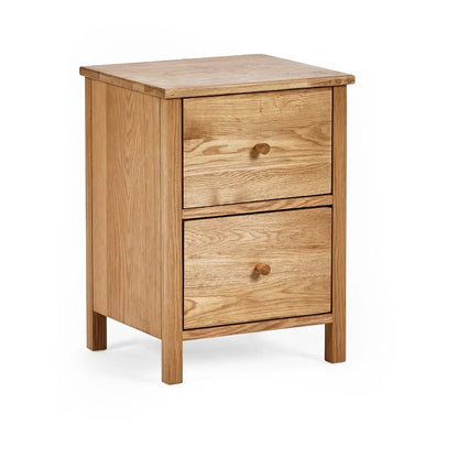 Coxmoor Wooden Bedside Cabinet With 2 Drawers In Oak