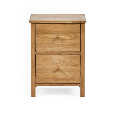 Coxmoor Wooden Bedside Cabinet With 2 Drawers In Oak