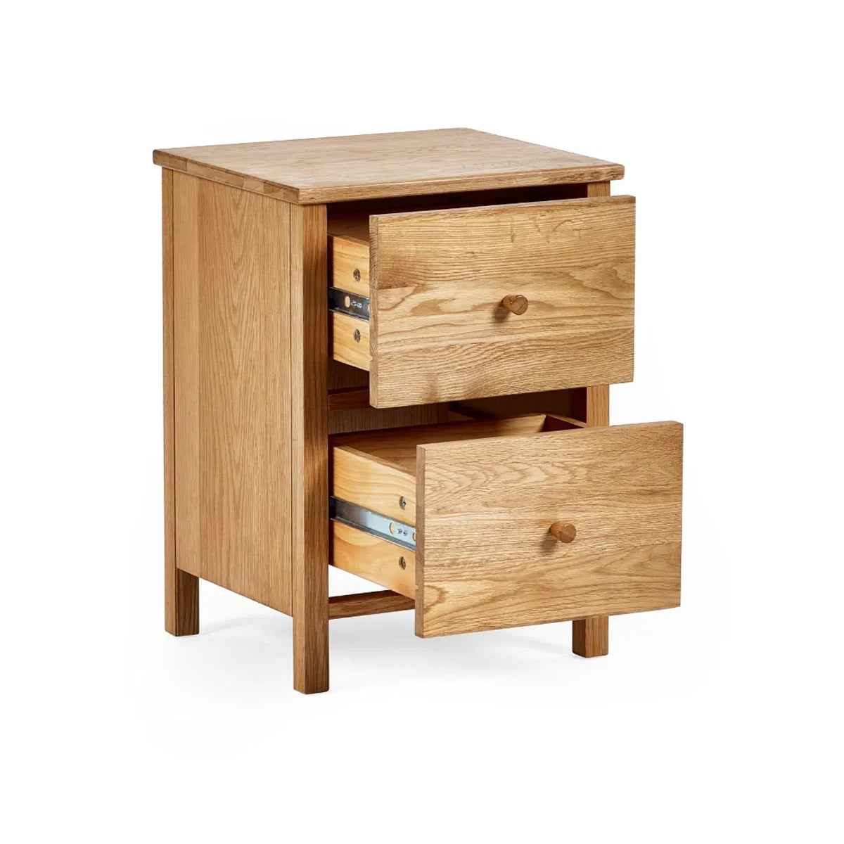 Coxmoor Wooden Bedside Cabinet With 2 Drawers In Oak