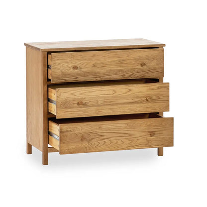 Coxmoor Wooden Chest Of 3 Drawers In Oak