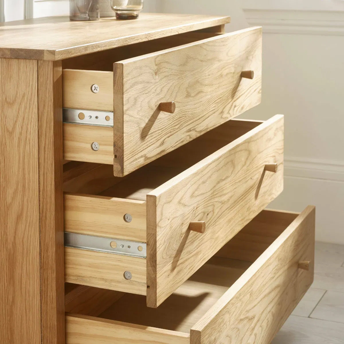 Coxmoor Wooden Chest Of 3 Drawers In Oak