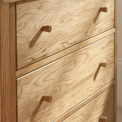 Coxmoor Wide Wooden Chest Of 5 Drawers In Oak