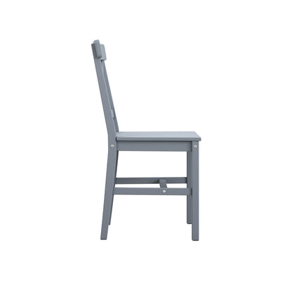 Crawford Wooden Dining Table With 2 Chairs In Anthracite Grey