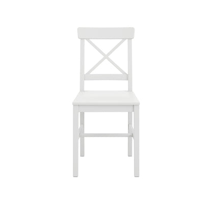Crawford Wooden Dining Table With 2 Chairs In White