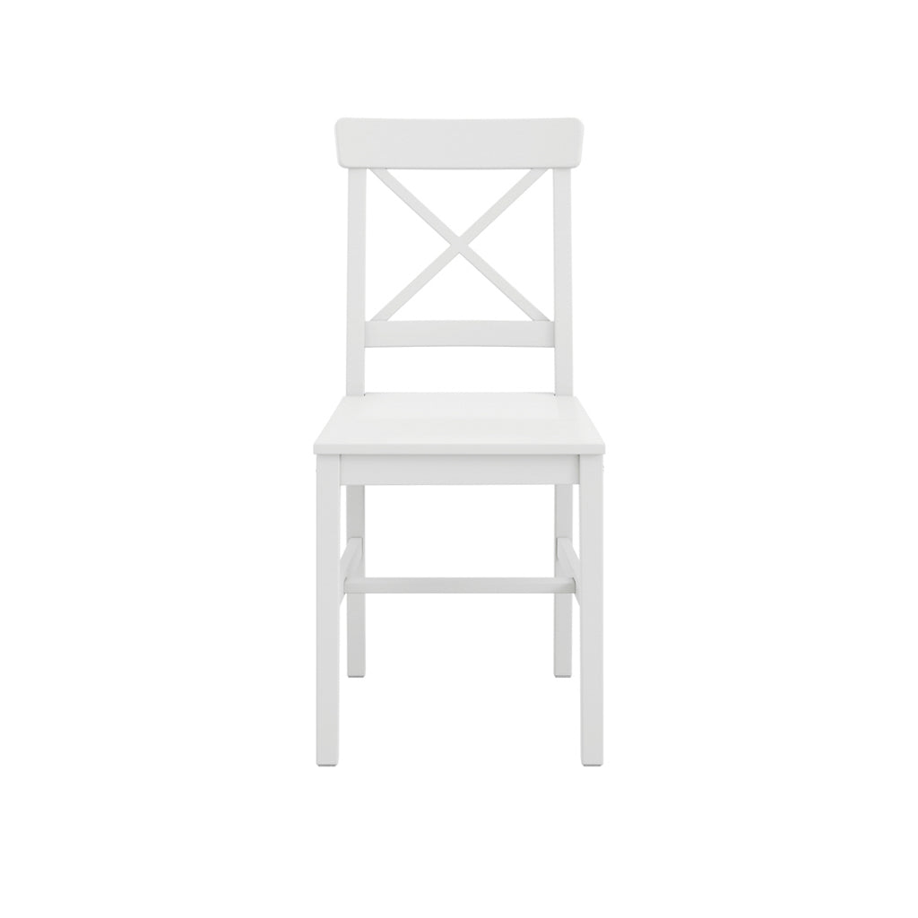 Crawford Wooden Dining Table With 4 Chairs In White