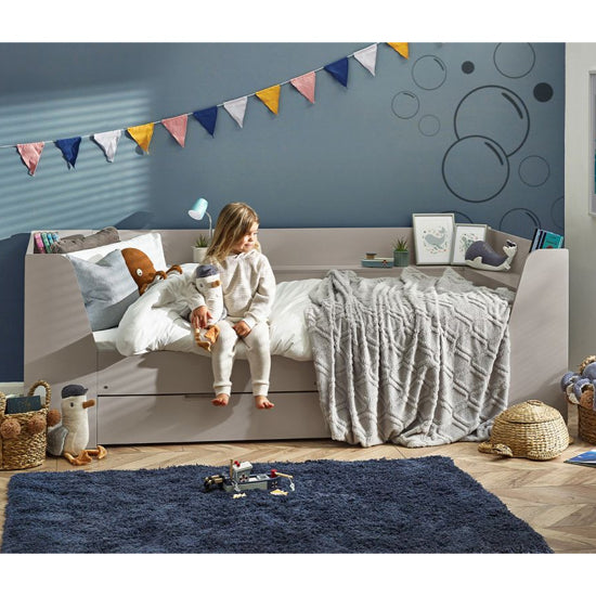 Cyclone Wooden Daybed With Drawers In Taupe