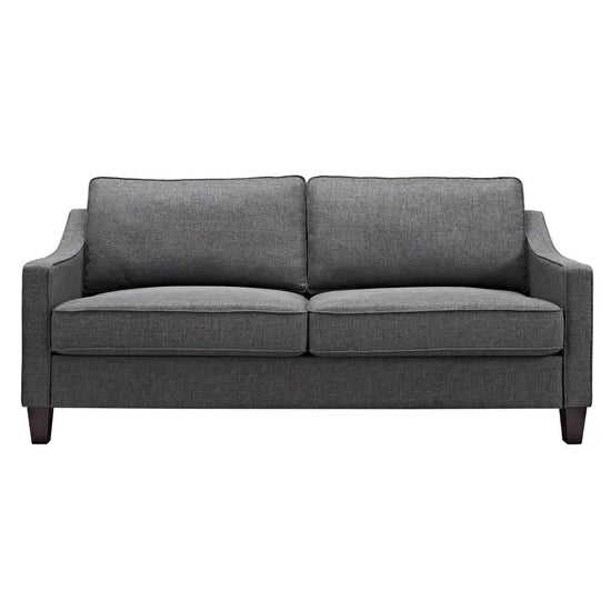 Luke Linen Fabric 2 Seater Sofa In Grey With Solid Wood Legs