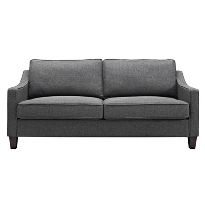 Luke Linen Fabric 2 Seater Sofa In Grey With Solid Wood Legs