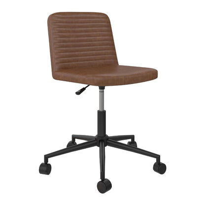 Corey Swivel Faux Leather Home And Office Chair In Camel