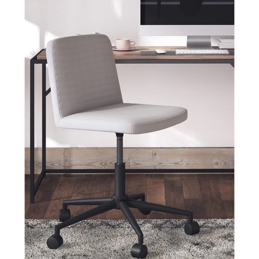 Corey Swivel Linen Fabric Home And Office Chair In Grey