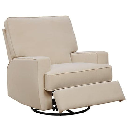 Rylan Fabric Swivel And Recliner Armchair In Beige