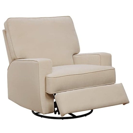 Rylan Fabric Swivel And Recliner Armchair In Beige