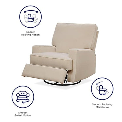 Rylan Fabric Swivel And Recliner Armchair In Beige