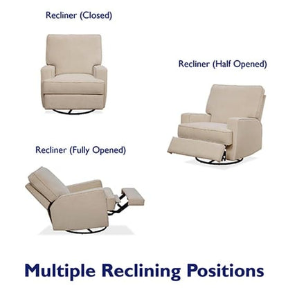 Rylan Fabric Swivel And Recliner Armchair In Beige