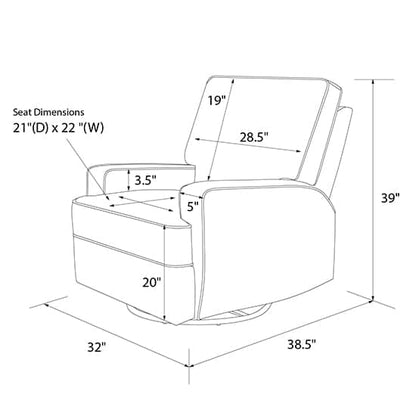 Rylan Fabric Swivel And Recliner Armchair In Beige