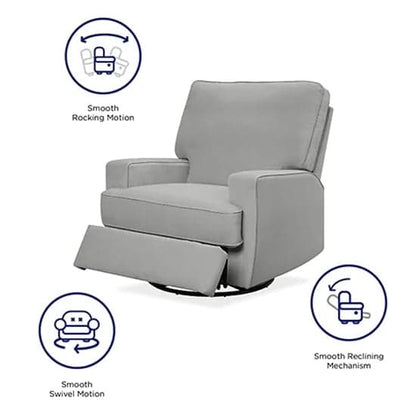 Rylan Fabric Swivel And Recliner Armchair In Grey