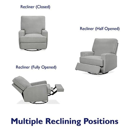Rylan Fabric Swivel And Recliner Armchair In Grey