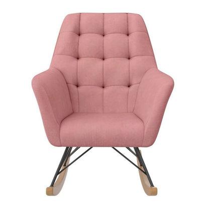 Raven Velvet Nursery Rocking Chair In Rose