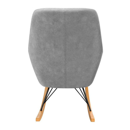 Raven Velvet Nursery Rocking Chair In Grey