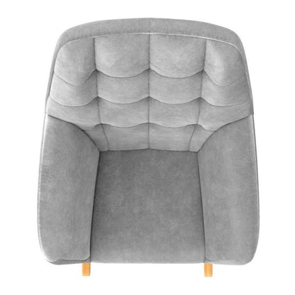 Raven Velvet Nursery Rocking Chair In Grey