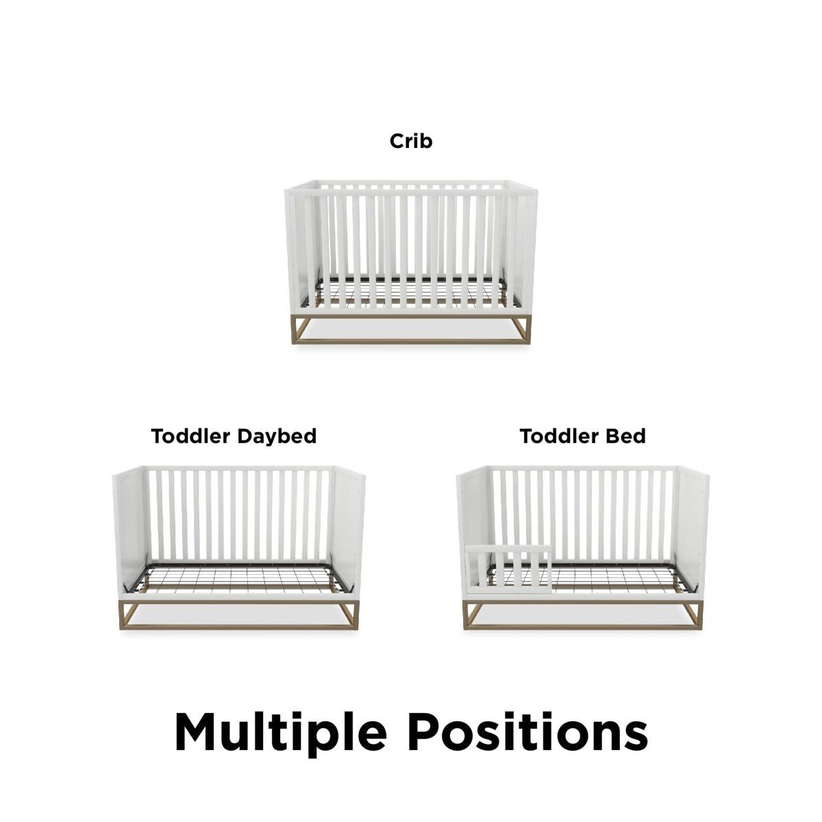 Haven Wooden 3 In 1 Single Cot Bed In White