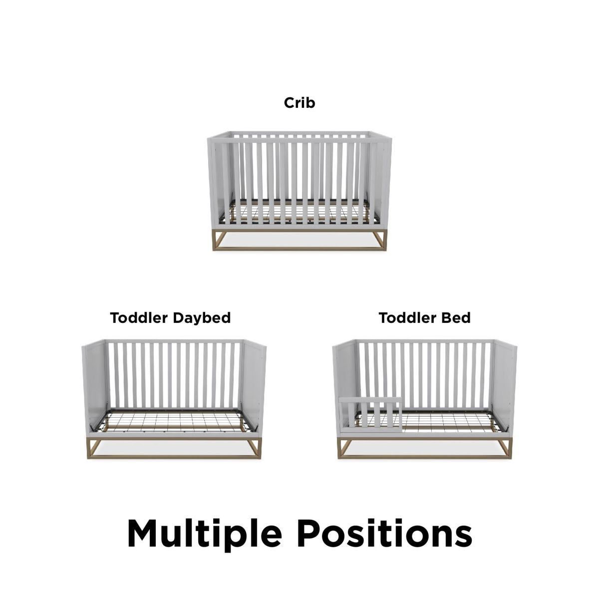 Haven Wooden 3 In 1 Single Cot Bed In Grey