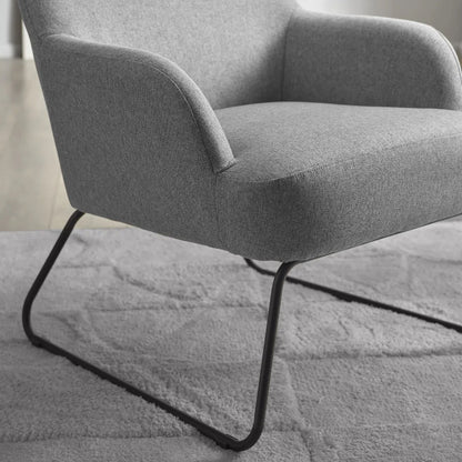 Davos Fabric Accent Chair With Black Metal Legs