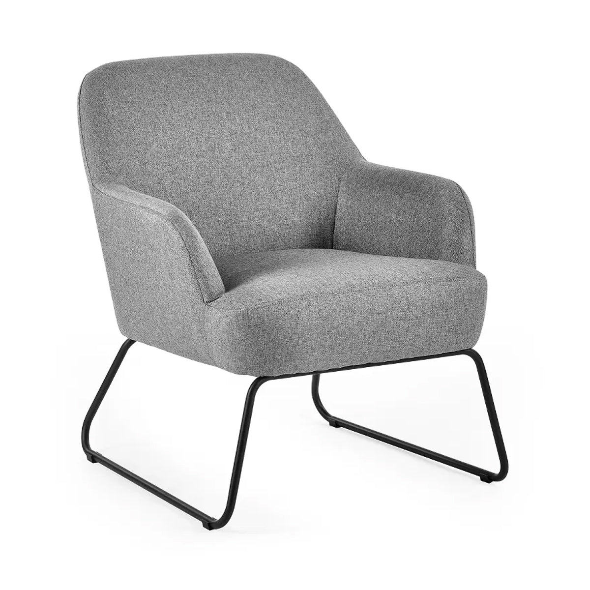 Davos Fabric Accent Chair With Black Metal Legs