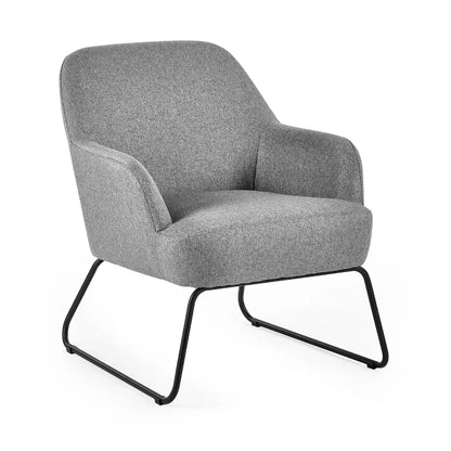 Davos Fabric Accent Chair With Black Metal Legs