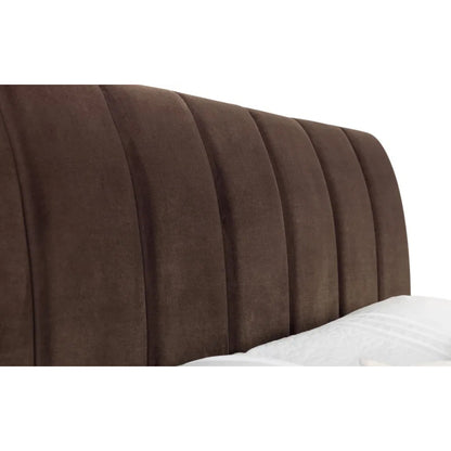 Deco Velvet Double Bed In Truffle
