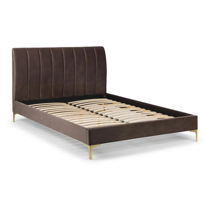 Deco Velvet King Size Bed In Truffle