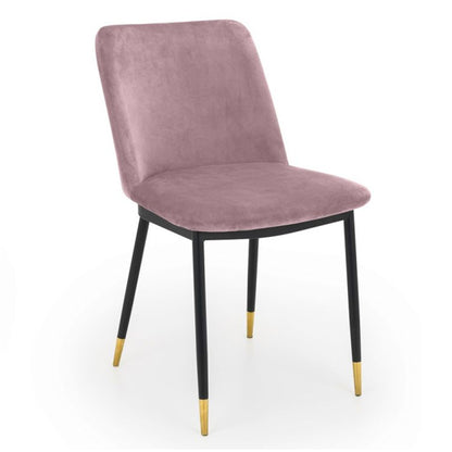 Delaunay Dusky Pink Velvet Dining Chairs In Pair