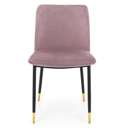 Delaunay Velvet Dining Chair In Dusky Pink