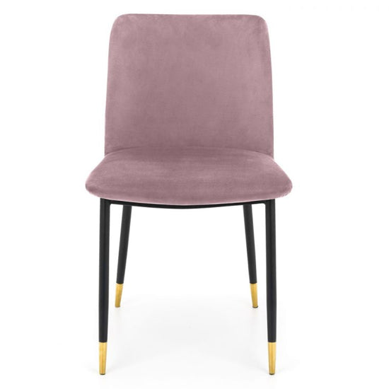 Delaunay Dusky Pink Velvet Dining Chairs In Pair