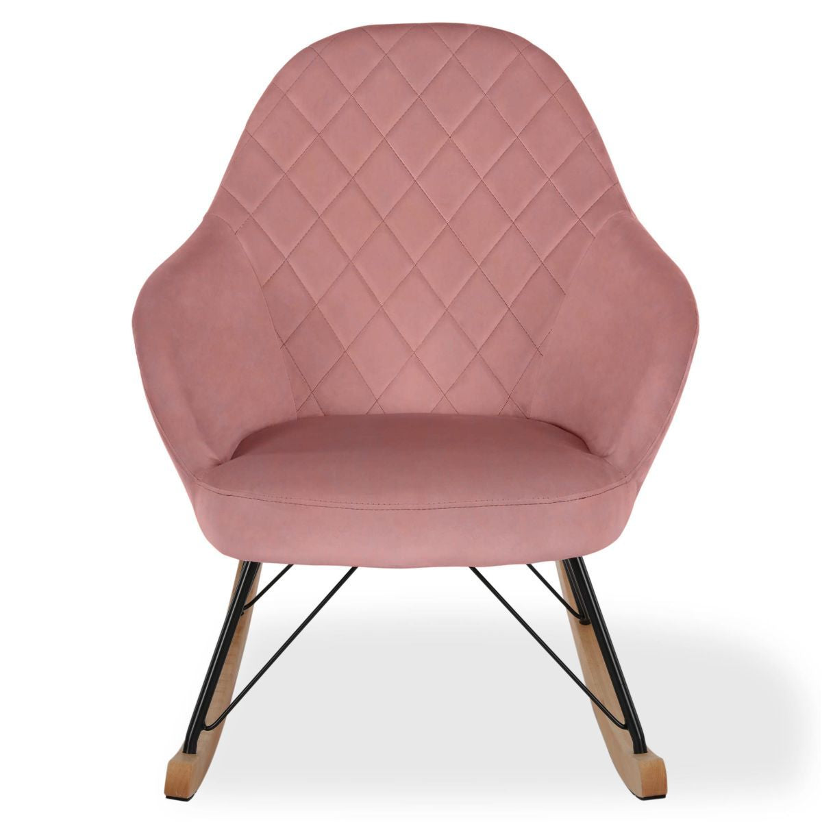 Dahlia Velvet Nursery Rocking Chair In Rose
