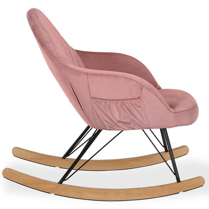 Dahlia Velvet Nursery Rocking Chair In Rose
